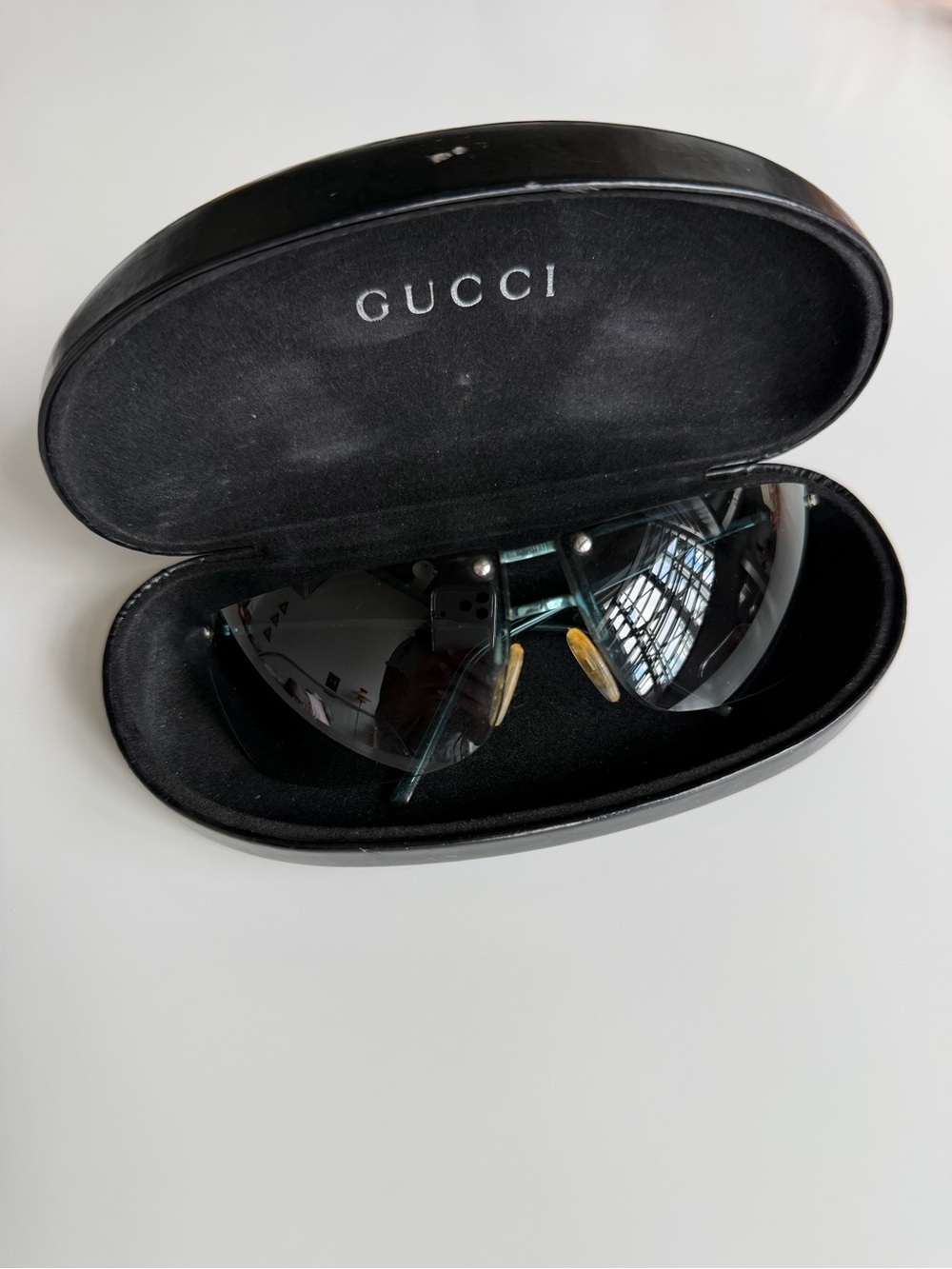 Vintage Gucci Blue Shield Sunglasses - Picture 2 of 7
